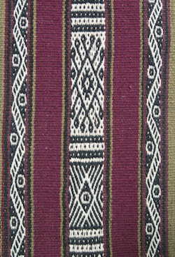 detail from a scarf woven in Chahuaytire, Peru